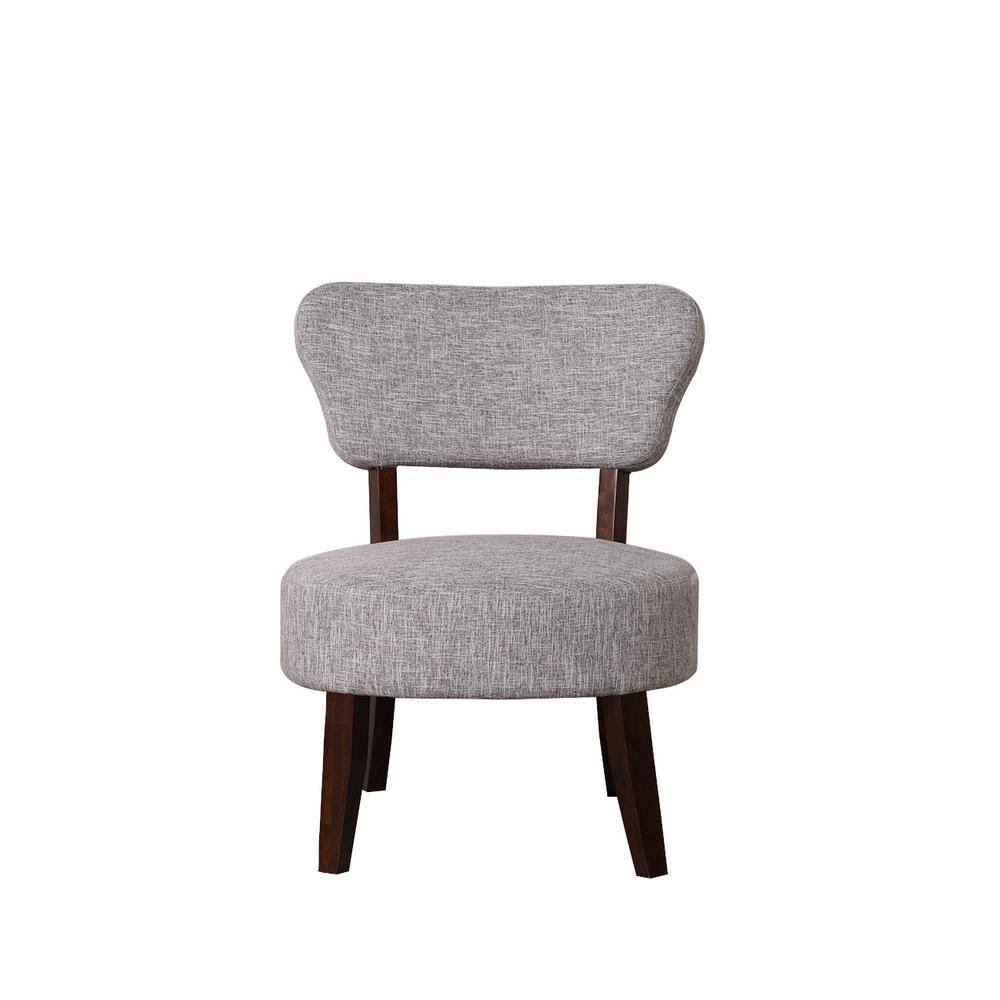 Nathaniel Home Gray-White Round Seat Accent Chair, Gray/White