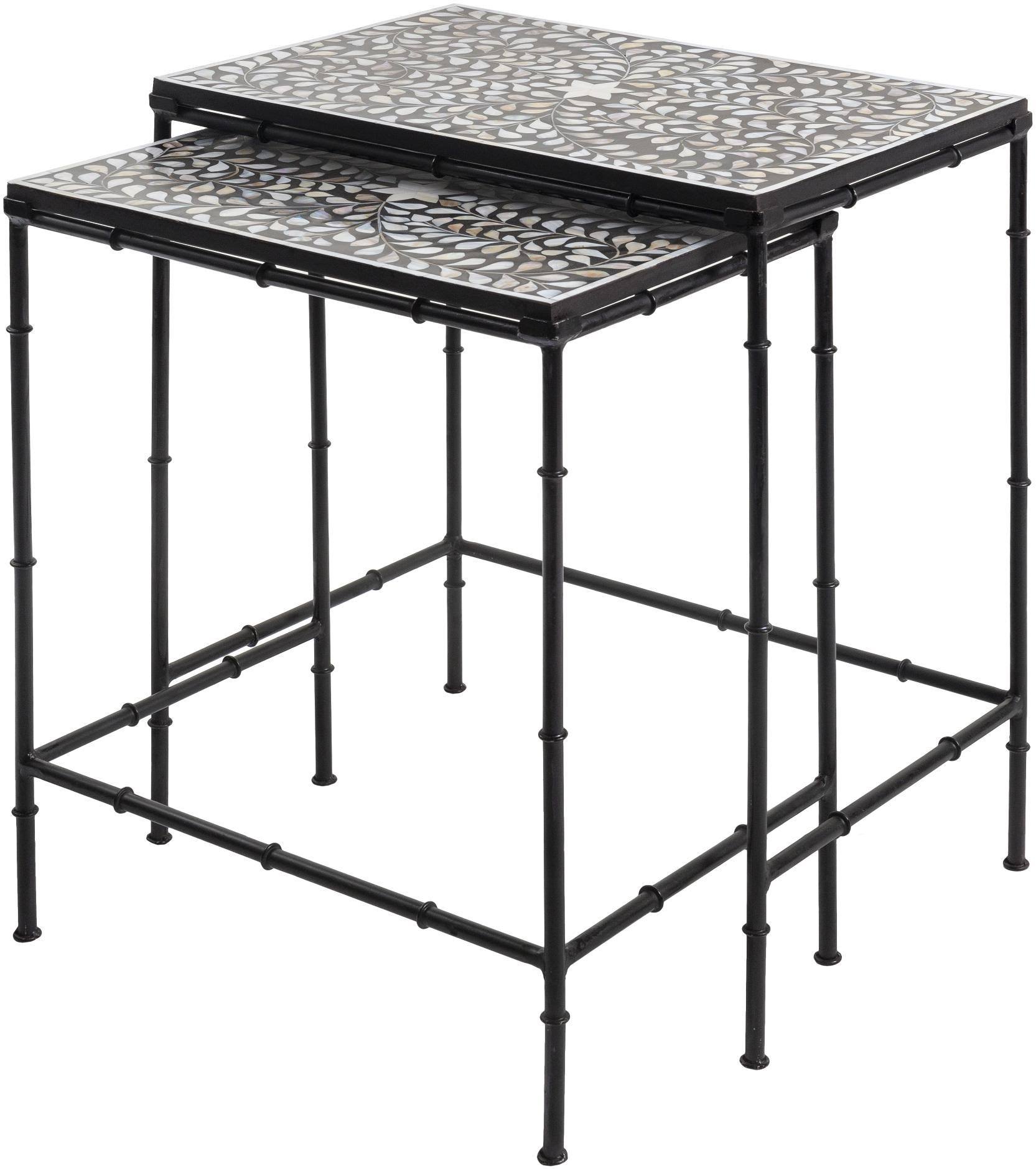 Surya Kaira Black Nesting Table Set