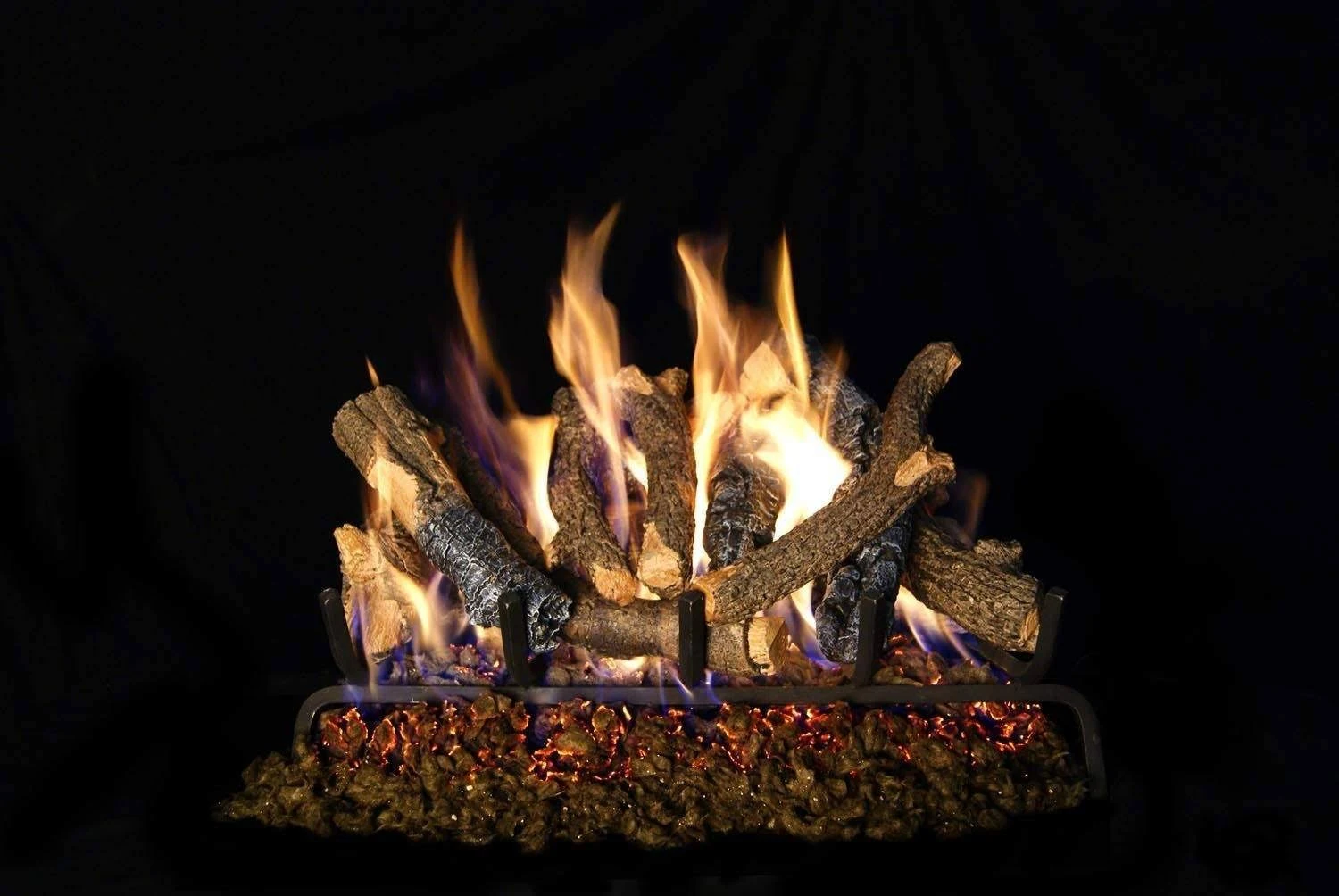 Real Fyre Vented Charred Oak Stack GAS Logs - 18/20x22