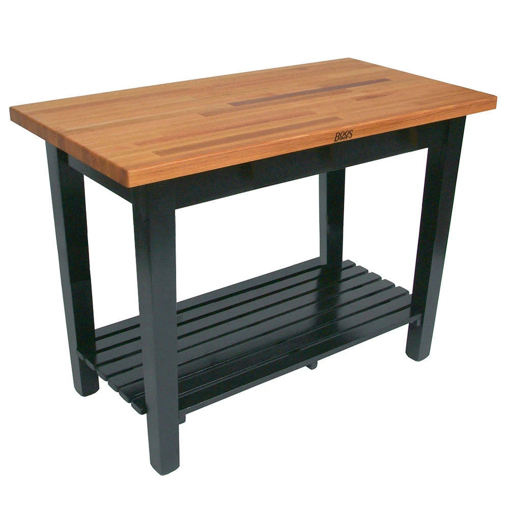 John Boos - OC3625-S-BK - 36x22 Black Oak Table w/ Shelf