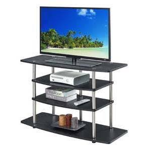 No Tools Wide Highboy TV Stand for TVs Up to 32x22 Black - Breighton Home