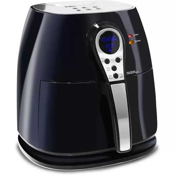 Air Fryers EAF-2500D Dual Basket 3.5Qt Electric Digital Hot Air Fryer, 1400-Watts, Oil-Less Healthy Cooker, Temp/Timer Settings, Includes 26 Full Color Recipes, Black(3.2 Quart)