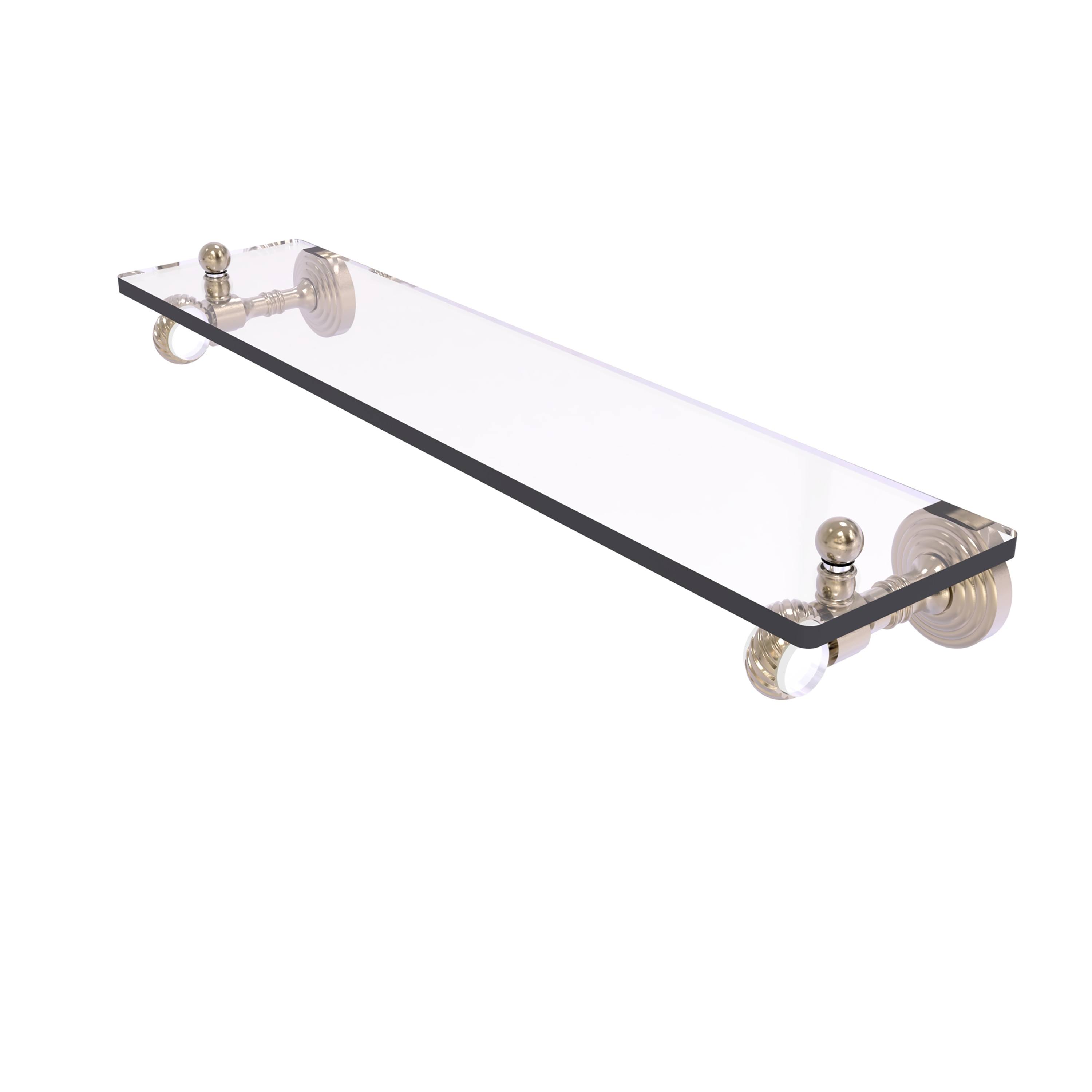 Allied Brass PG-1T-22-PEW 22 in. Pacific Grove Collection Glass Shelf with Twisted Accents Antique Pewter