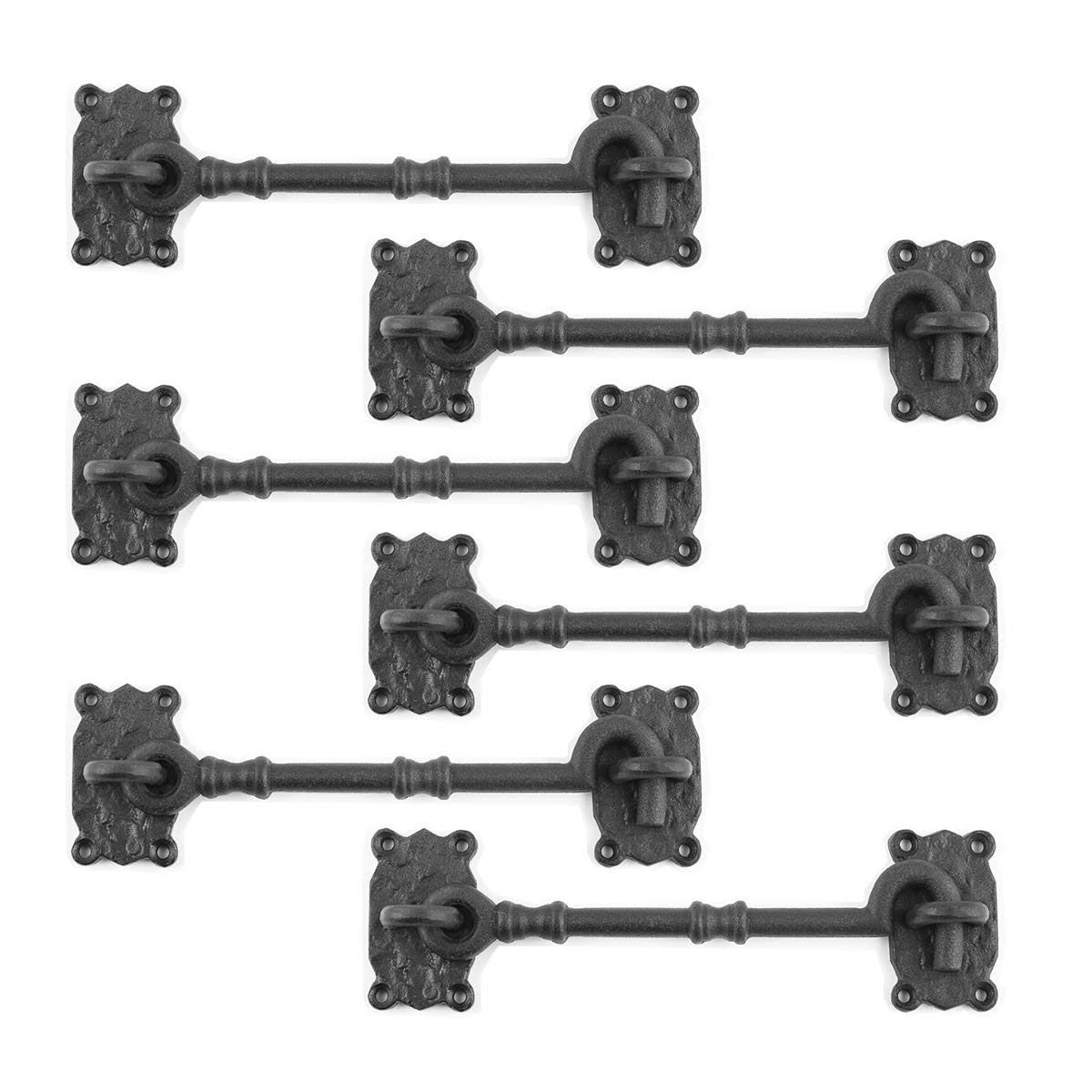 Renovators Supply Cabin Hook Privacy Latch 7.25x22 Wrought Iron Screws Included Set of 6