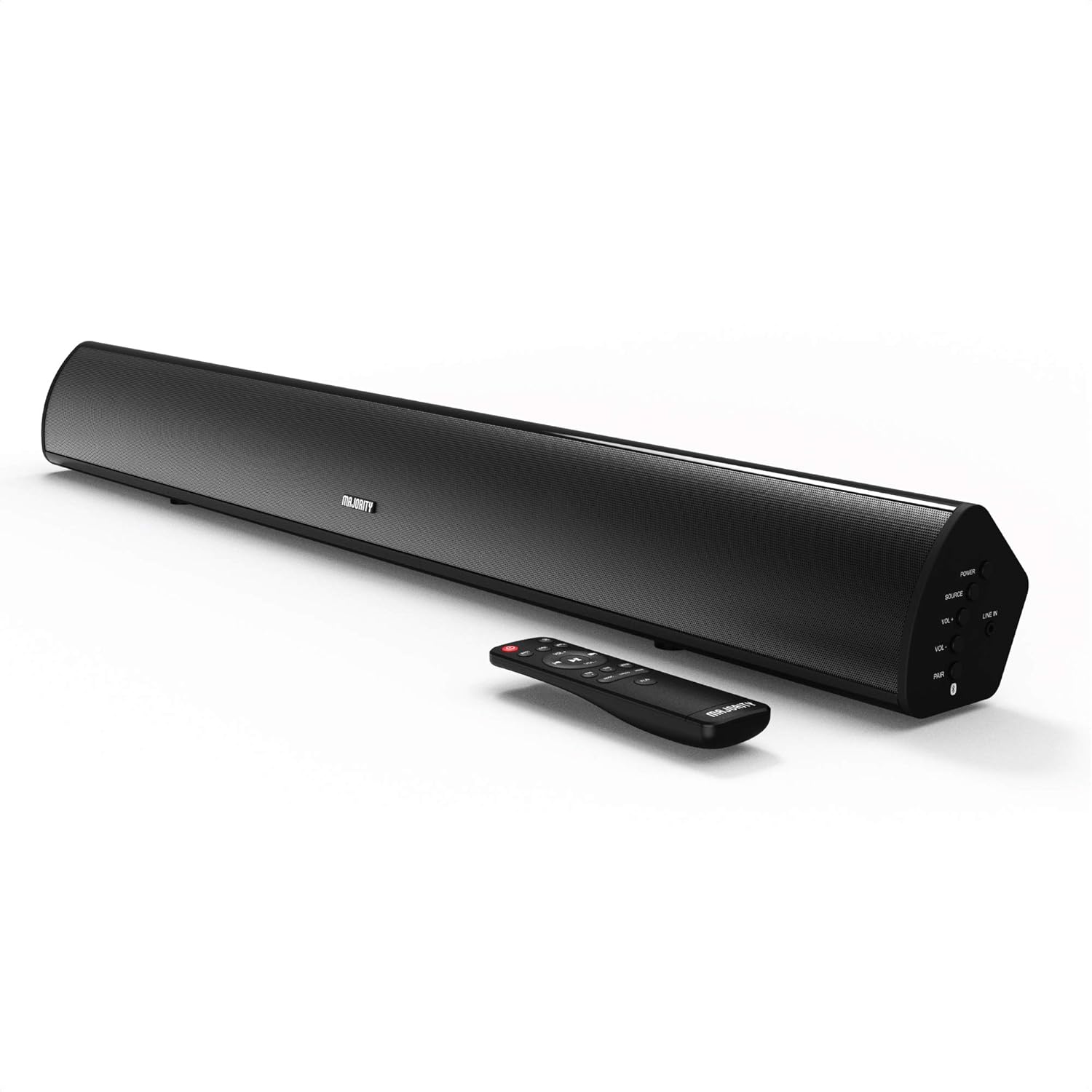 Majority Teton Bluetooth Soundbar for TV | 120 Watts with 2.1 Channel Sound | Built-in Subwoofer with Remote Control | Multi-Connection Including HDMI ARC Pack of 2