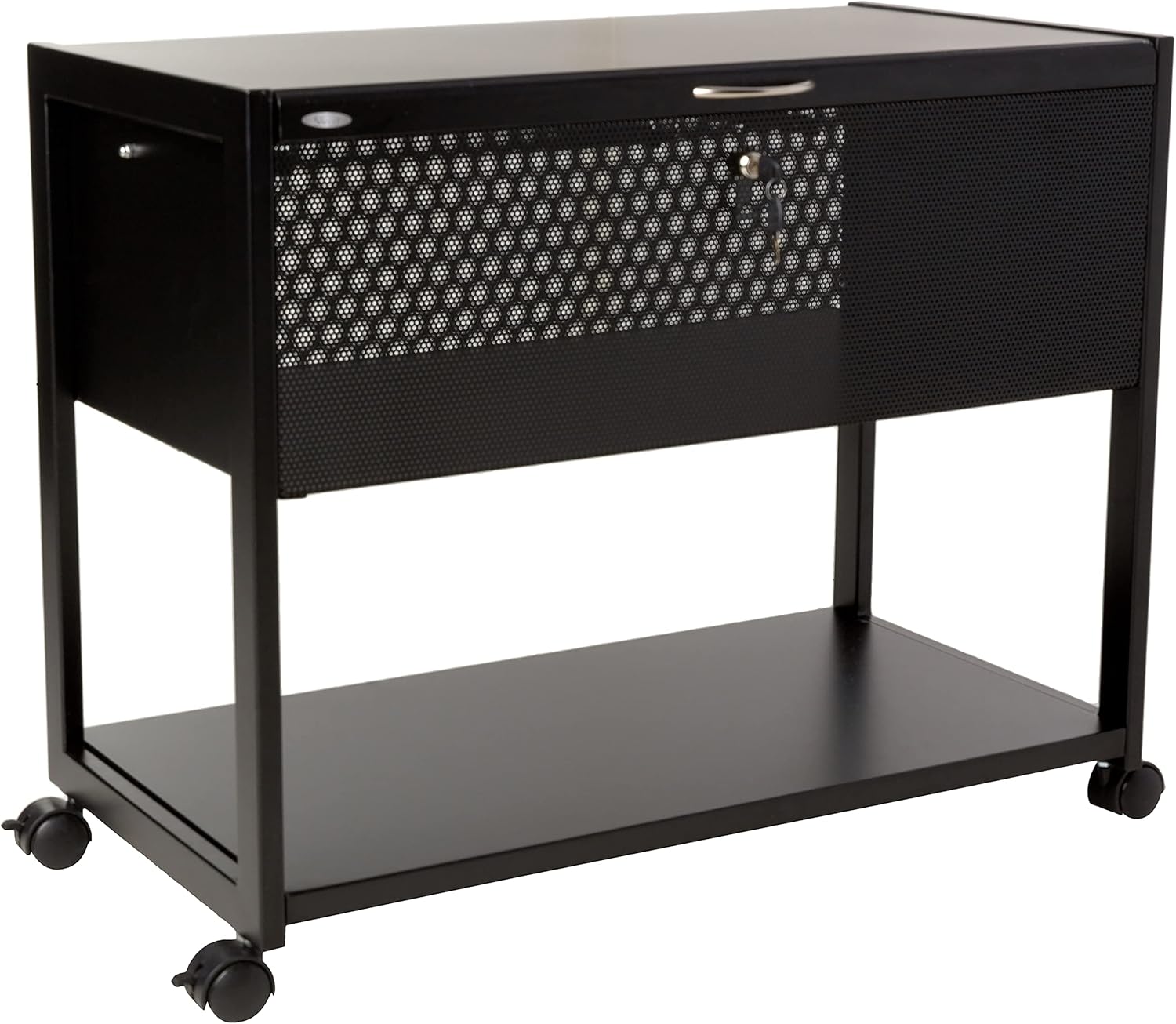 Safco Products Locking Mobile Letter/Legal File Cart 5353BL, Black, Letter and Legal Files, Locking Top, Swivel Wheels