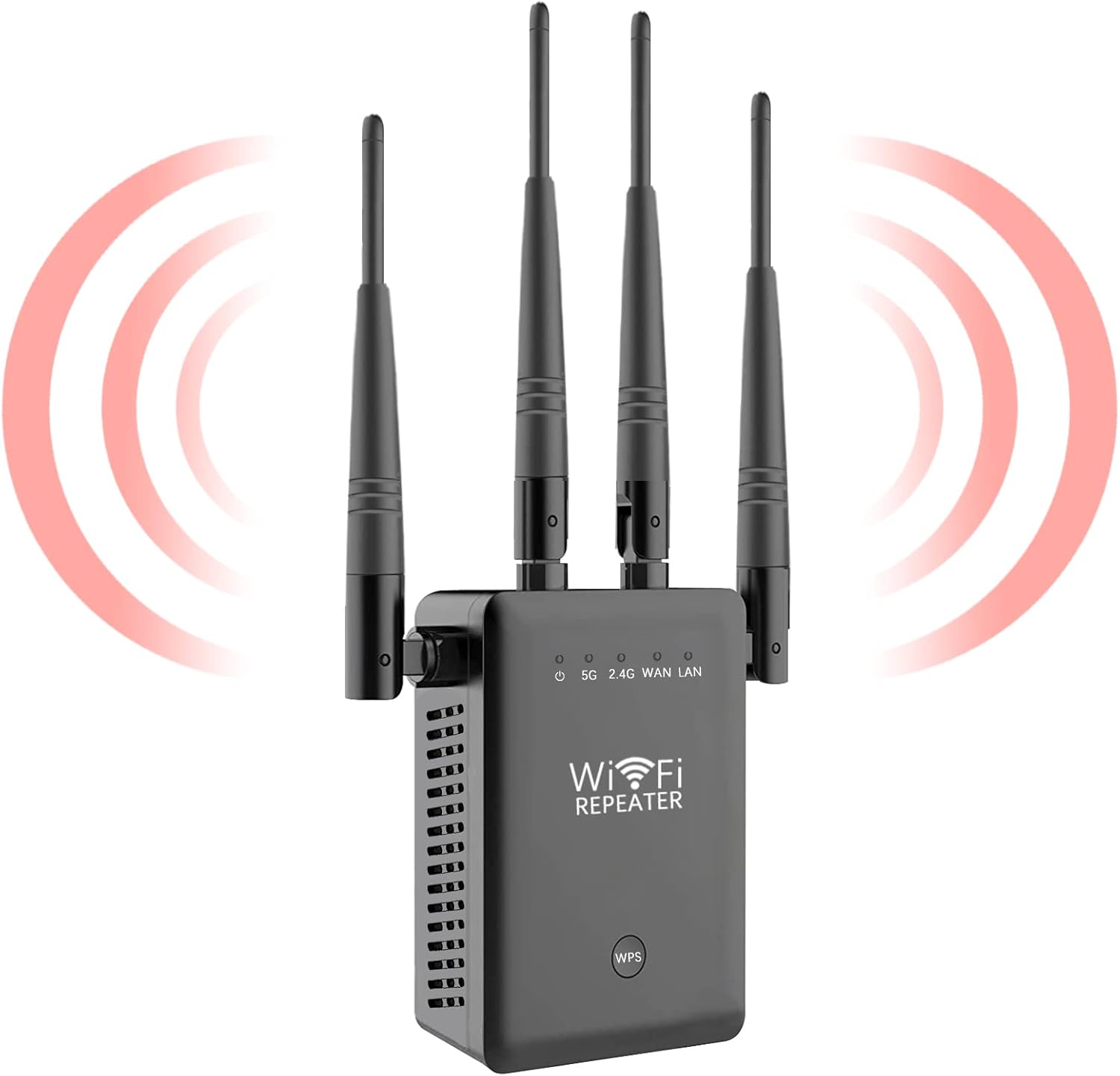 WiFi Extender, WiFi Booster 1200Mbps 5G/2.4G Dual Band WiFi Amplifier WiFi Range Extender, WiFi Extenders Signal Booster for Home, Easy Network（Black） Pack of 2