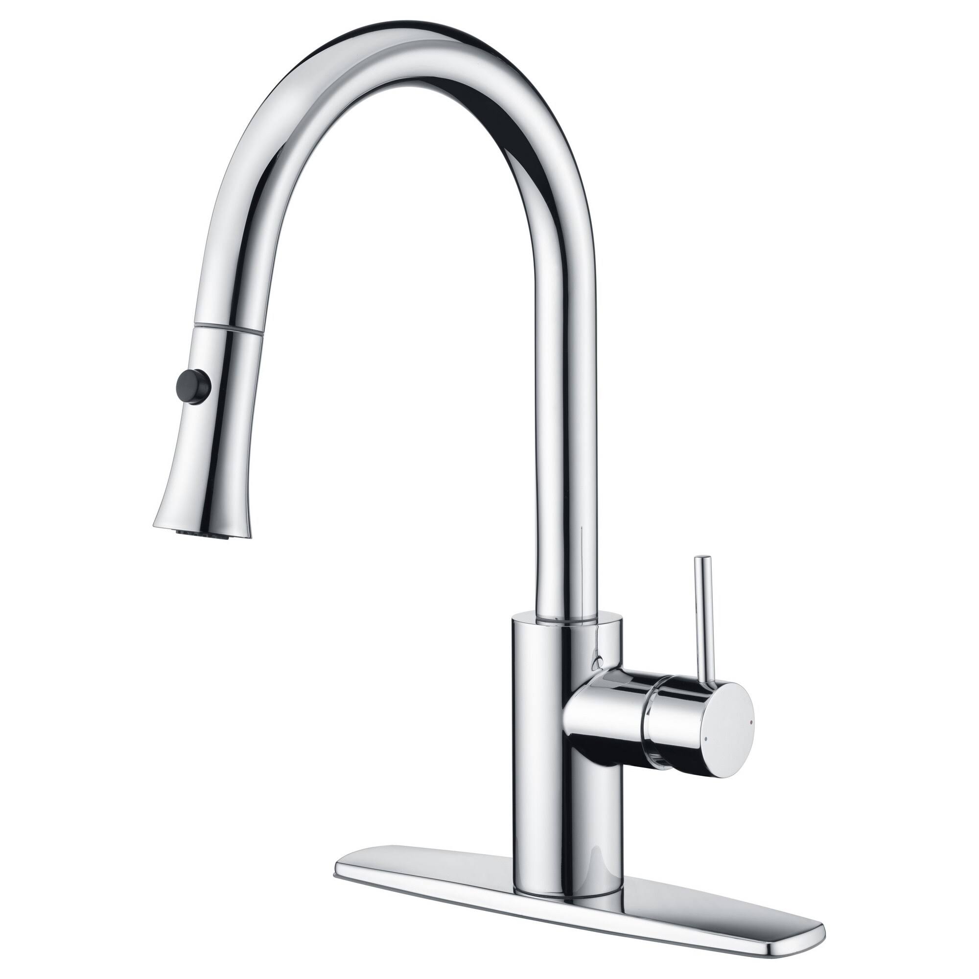 Ultra Faucets UF14207 Euro Pull Out Single Handle Kitchen Faucet Finish: Matte Black