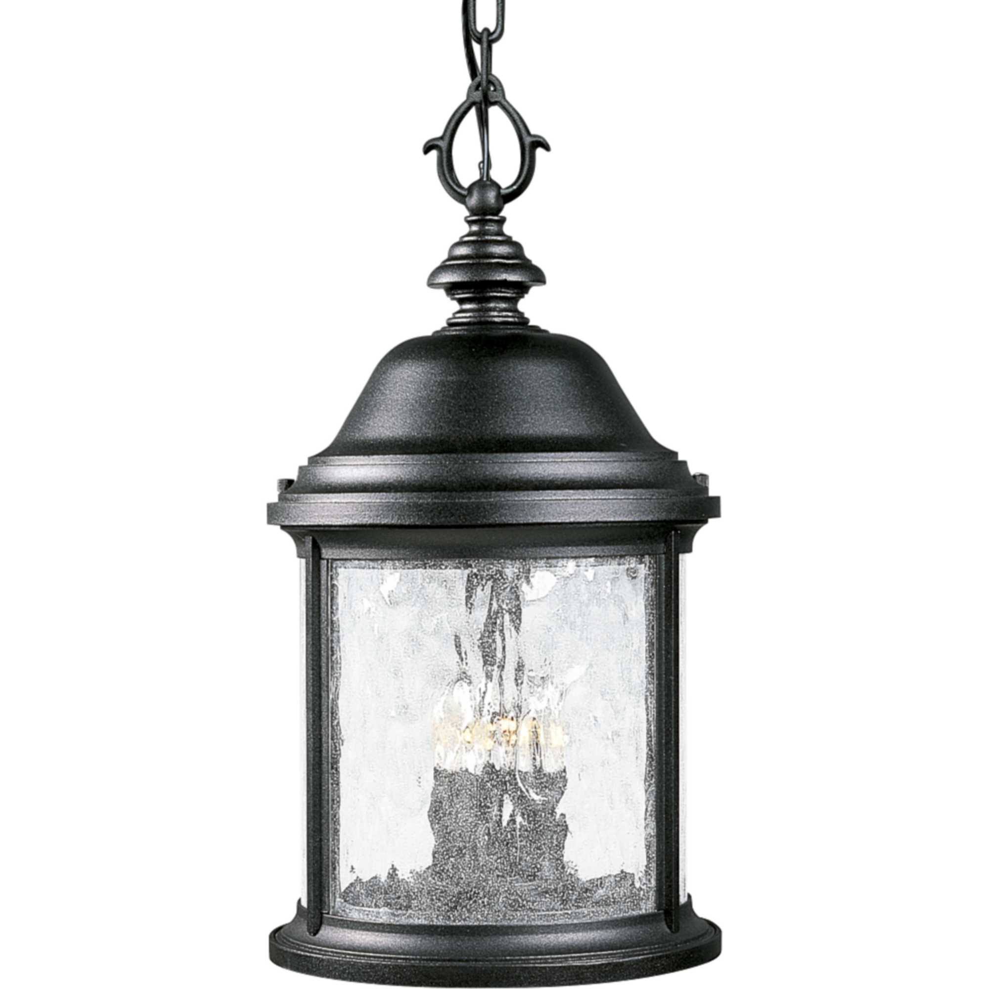 Progress Lighting P5550-31 3-Light Ashmore Hanging Lantern, Textured Black