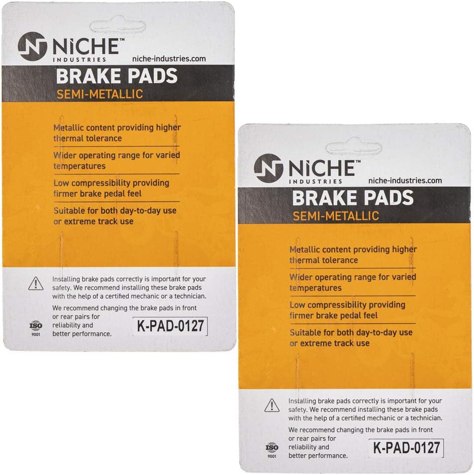 NICHE Front Left/Right Brake Pad Set for Yamaha 2HC-25805-00-00 Semi-Metallic 2 Pack