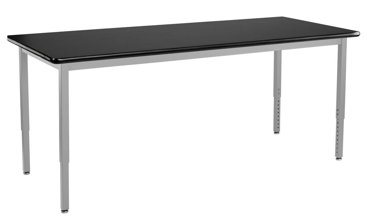 NPS HDT 8 Black HPL Top Grey Adjustable Height Table - 30x72
