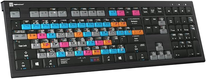 Logickeyboard Designed for Photoshop CC, InDesign CC and Illustrator CC Compatible with Win 7-11 - Astra 2 Backlit Keyboard # LKB-AGDA-A2PC-US
