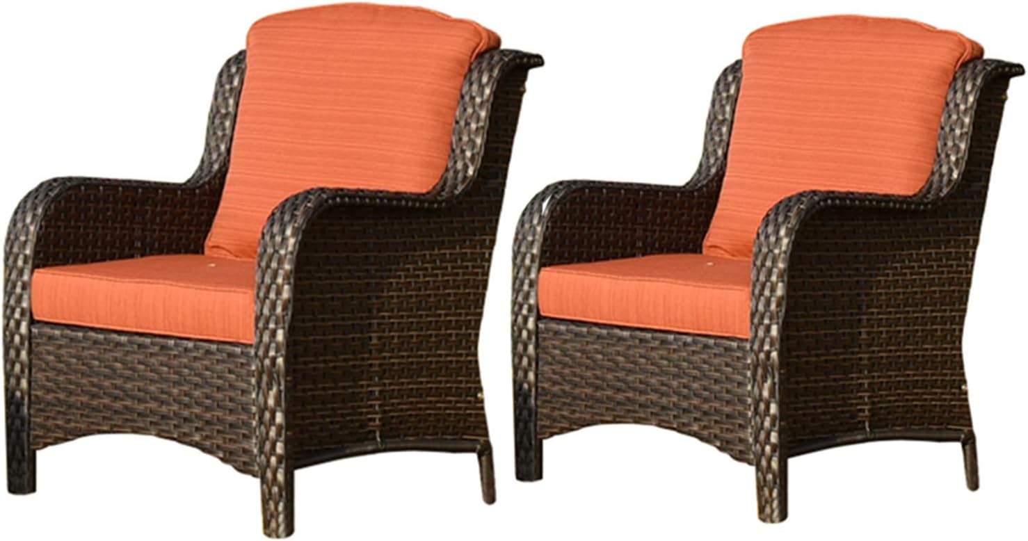 XIZZI Patio Furniture Sets Clearance,Outdoor Furniture,All Weather Wicker Patio Set with High Back Sofa(5PCS, Navy Blue)