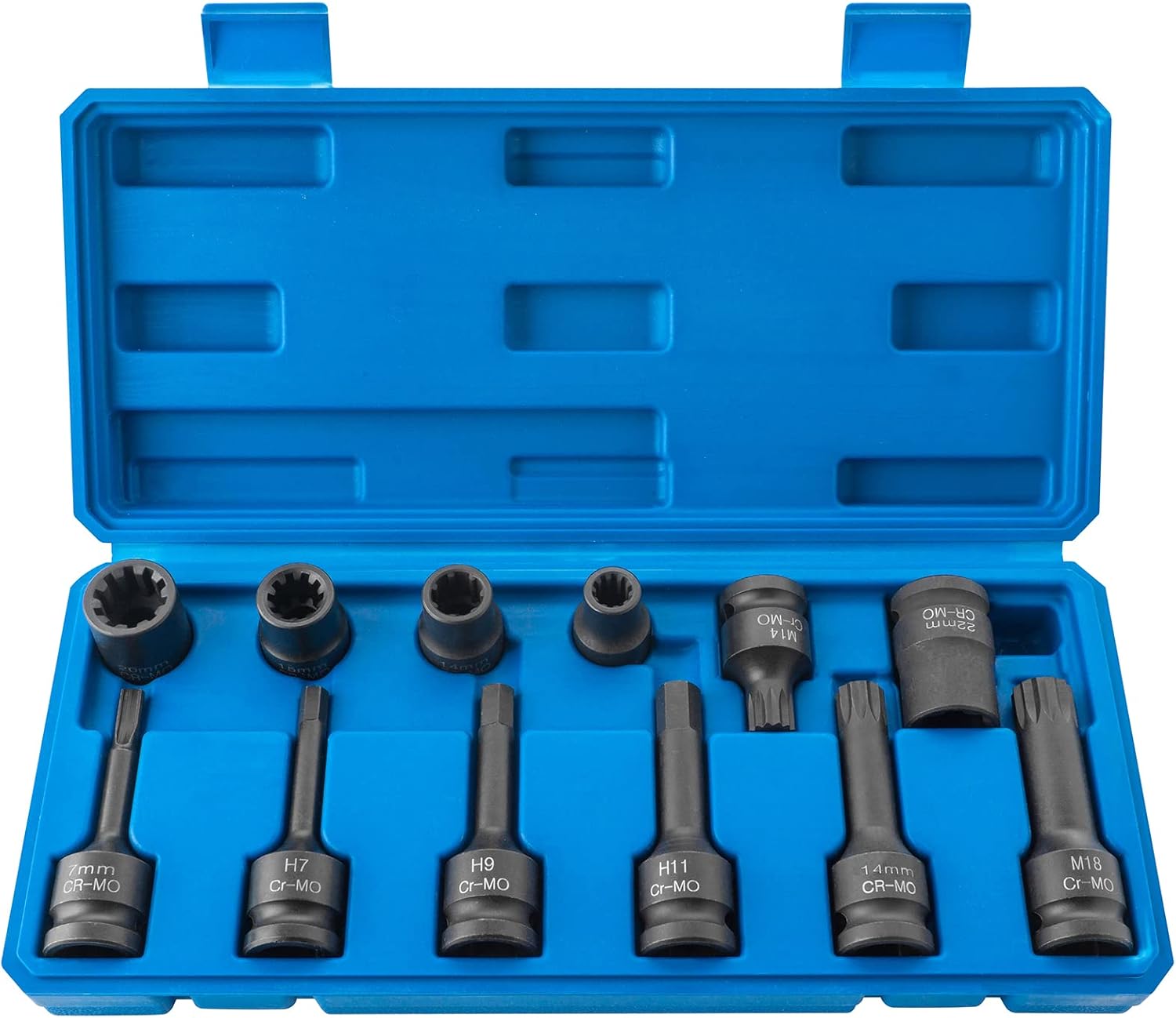TOMMARS 12 Pc Impact Brake Caliper Special Socket Set Compatible with Audi/VW/Porsche/Benz/Ford/BMW, 1/2