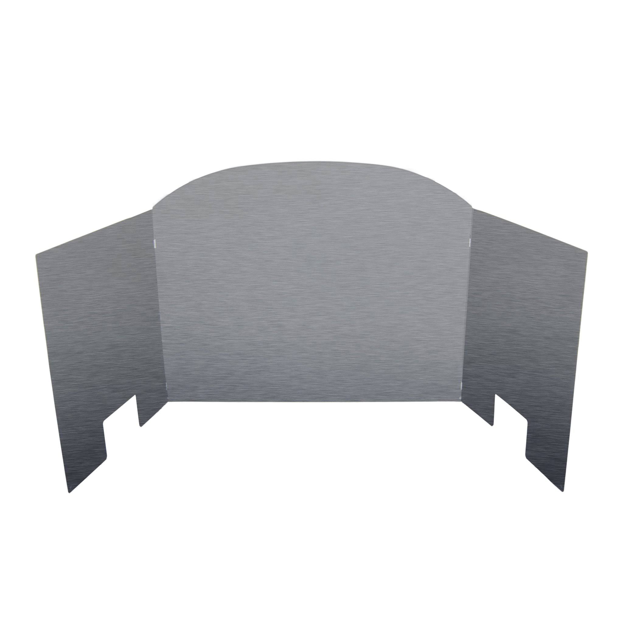 Traditional Three Panel Polished Stainless Steel Fyreback - 18 inch