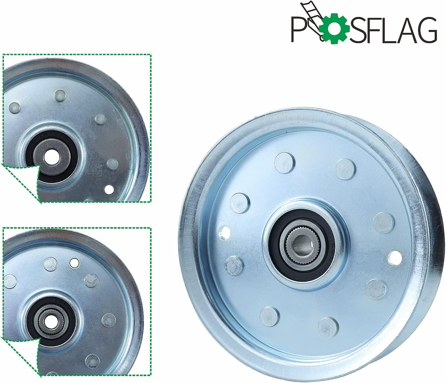 POSFLAG 756-04129 Flat Idler Pulley Replaces 753-08171 756-04129B 756-04129C 956-04129 956-04129B 78-065 12675 9377 for MTD 38