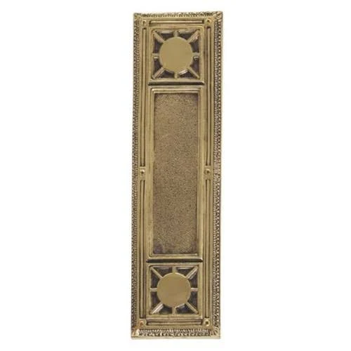 Brass Accents A04-P7200-610 Nantucket 3-.75 in. x 13-.87 in. Push Plate Highlighted Brass