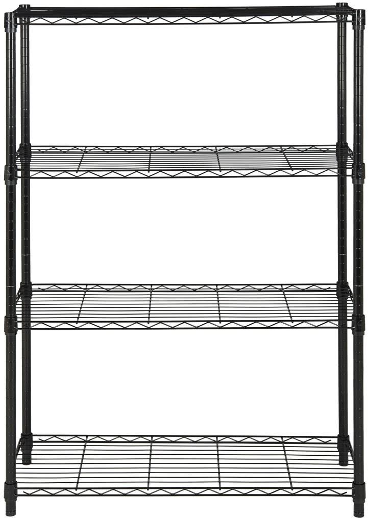 Safavieh Bravo 4 Tier Chrome Wire Shelf, Black