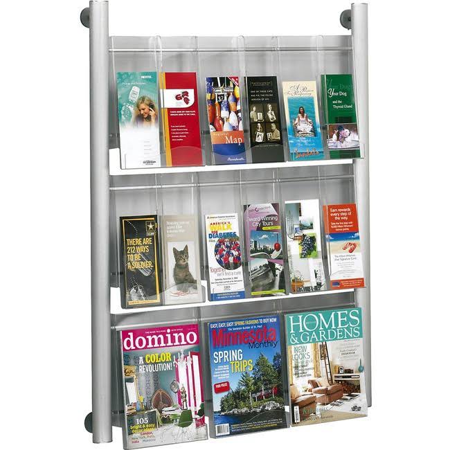 Safco Luxe 9 Pocket Magazine Wall Rack (4134SL)