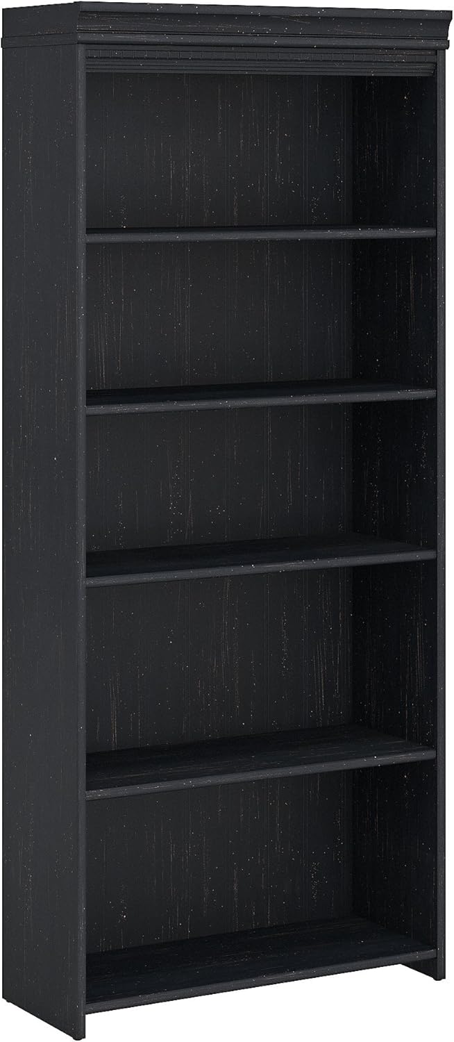 Bush Furniture Fairview 5 Shelf Bookcase in Antique Black