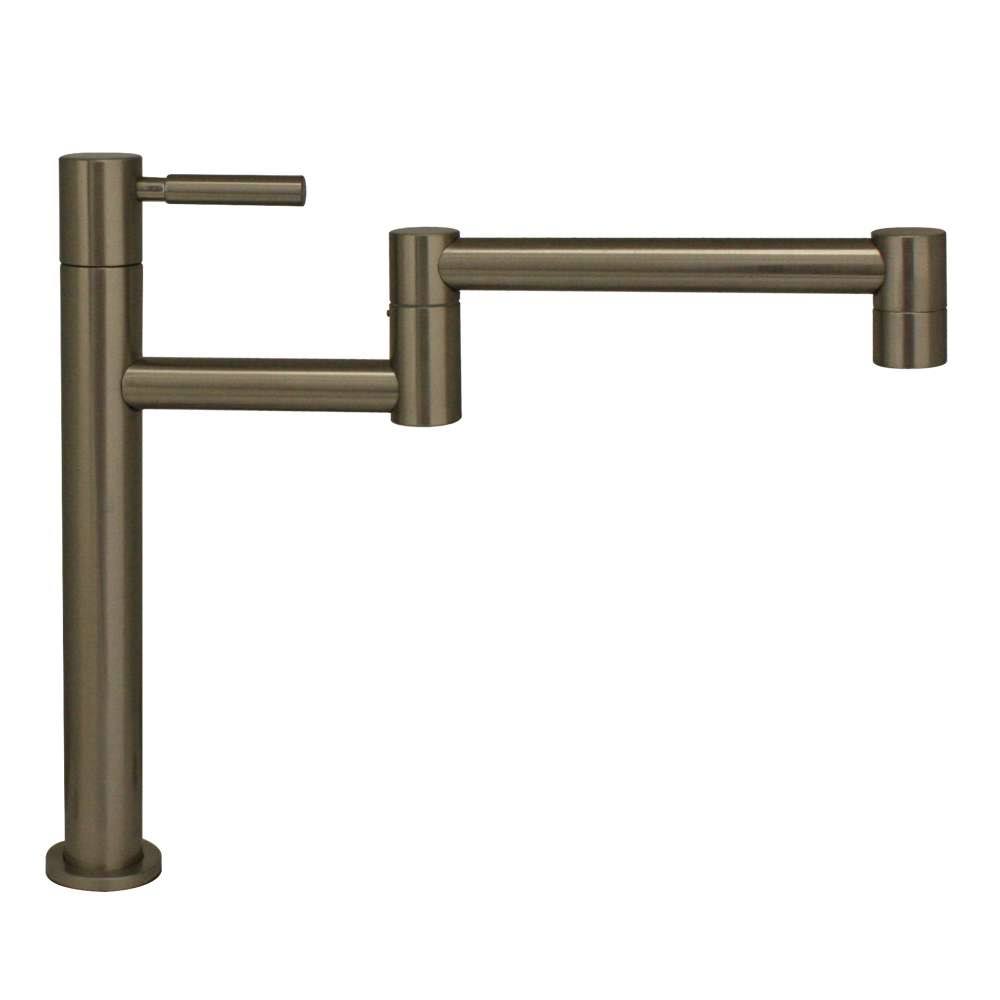Whitehaus Decohaus Retractable Deck Mount Pot Filler with Lever Handle, Brushed Nickel Whpf0501