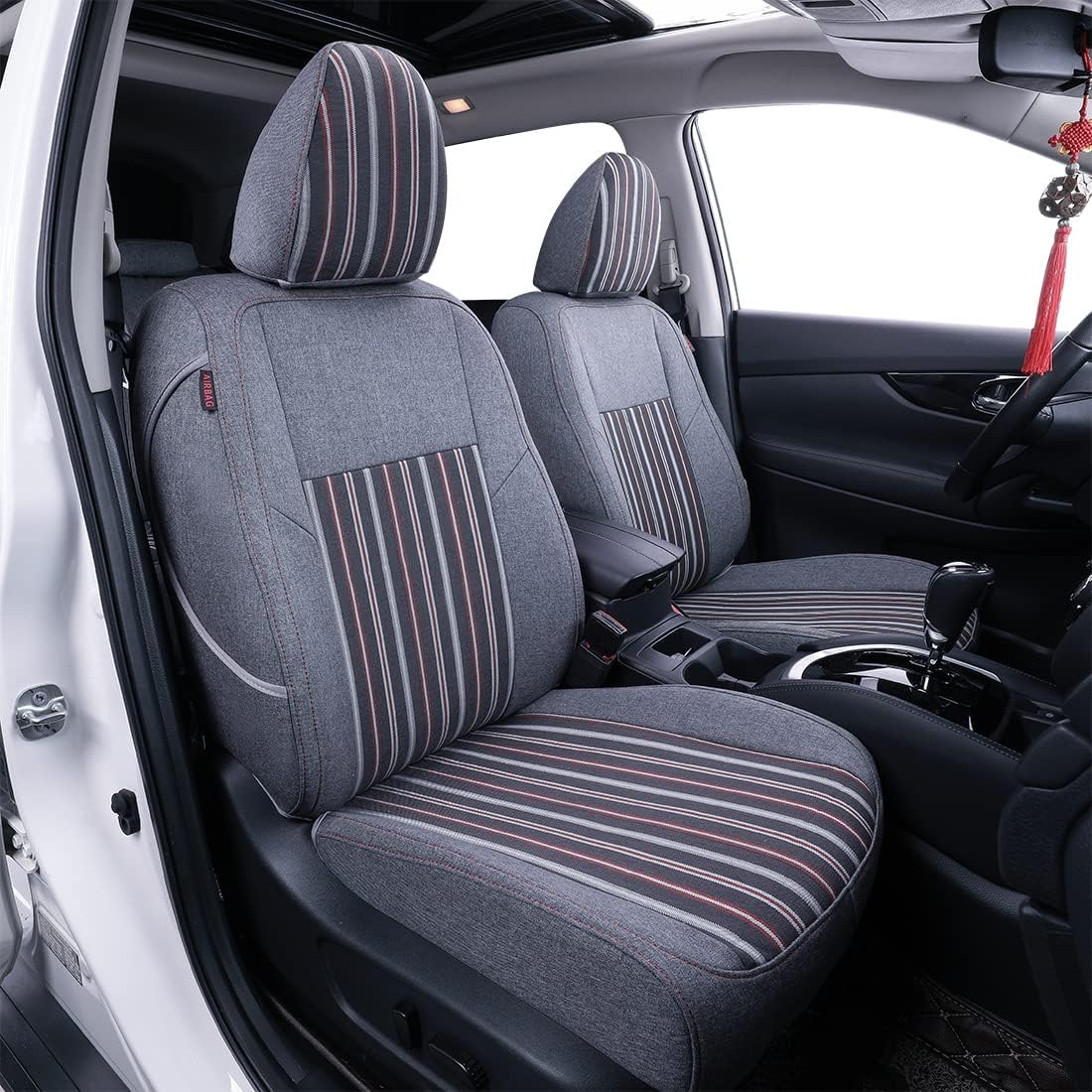 Coverdream Custom Seat Covers Compatible with Select Nissan Rogue Regular 2021 2022 2023 Models (Black,Full Set)