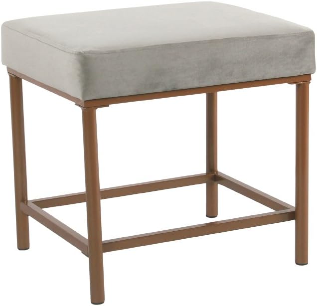 Spatial Order Hudson Modern Velvet Ottoman, Gray Lines Pack of 2