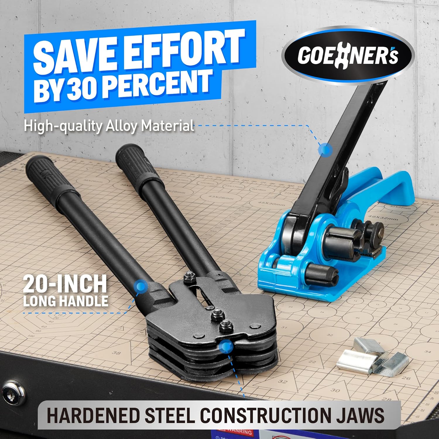 Packaging Strapping Banding Strapping kit - Heavy Duty Banding Tool with Strapping Tensioner & Cutter and Sealer for 1/2