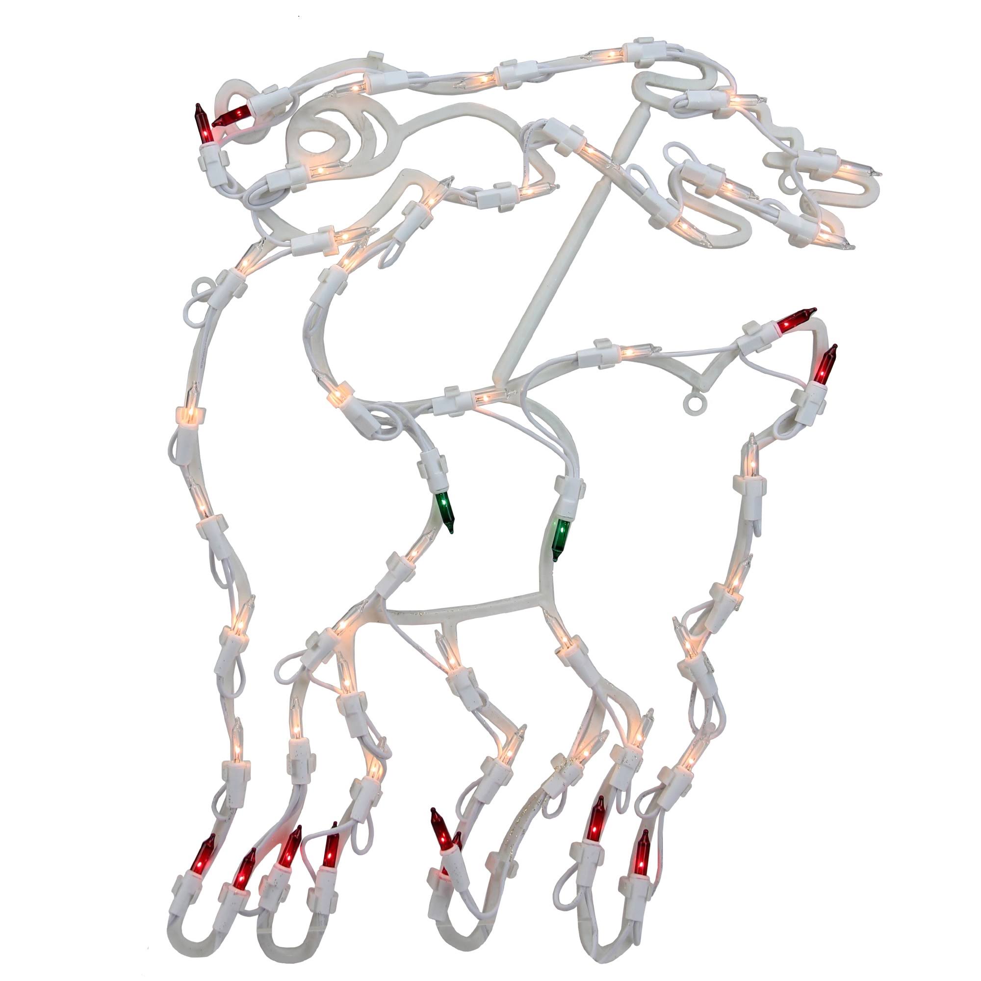 Northlight 18x22 Lighted Reindeer Christmas Window Silhouette Decoration (Pack of 4)