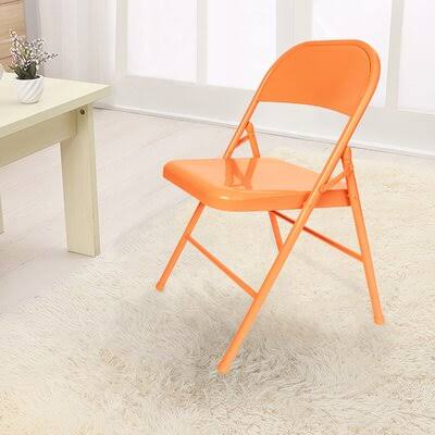 Christie Steel Padded Stackable Folding Chair Symple Stuff Color: Orange