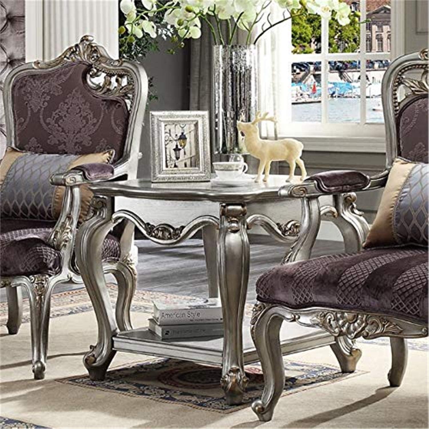 Acme Furniture Picardy End Table, Vintage Cherry Oak