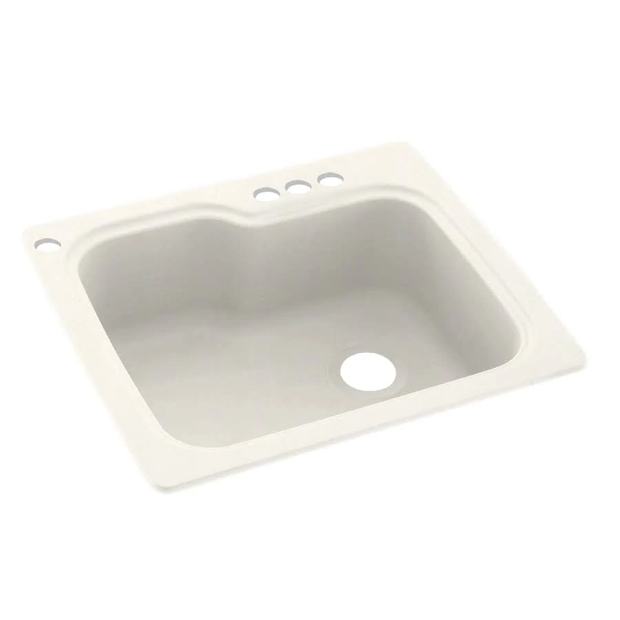 Swanstone KS02522SB.168-4 4-Hole Solid Surface Kitchen Sink, 25x22 x 22