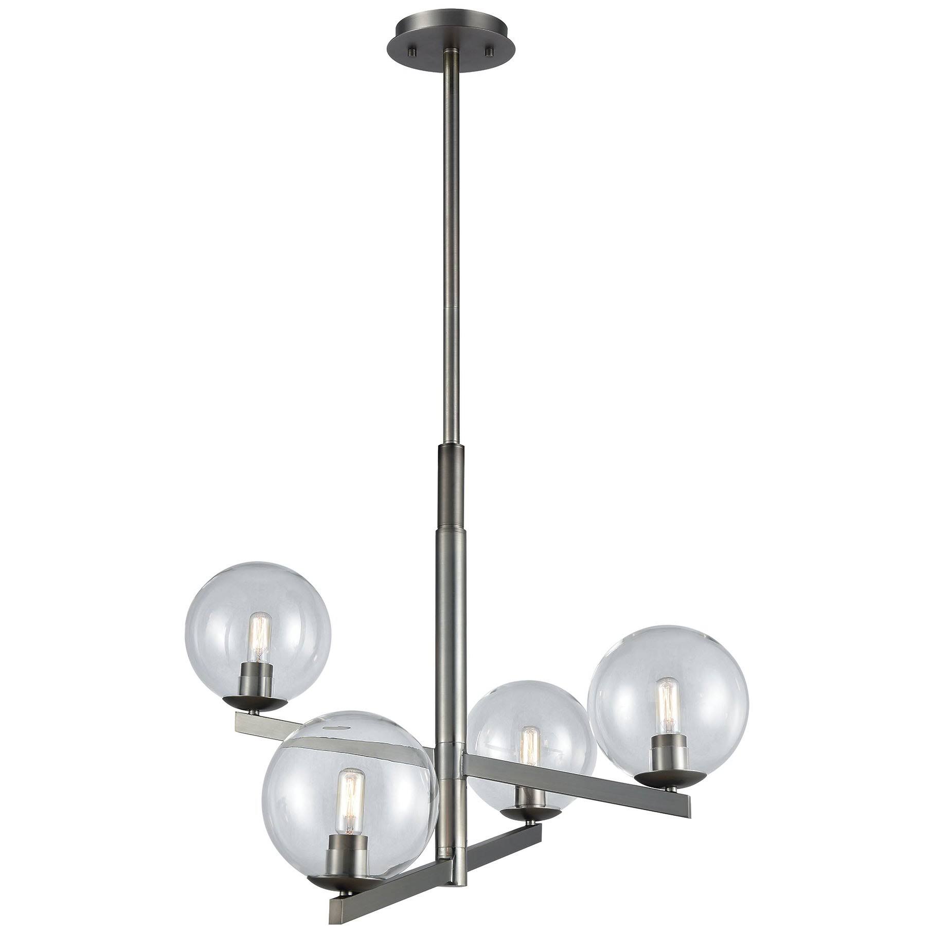Elk Lighting 12181/4 Globes of Light 4 Brushed Black Nickel Chandelier