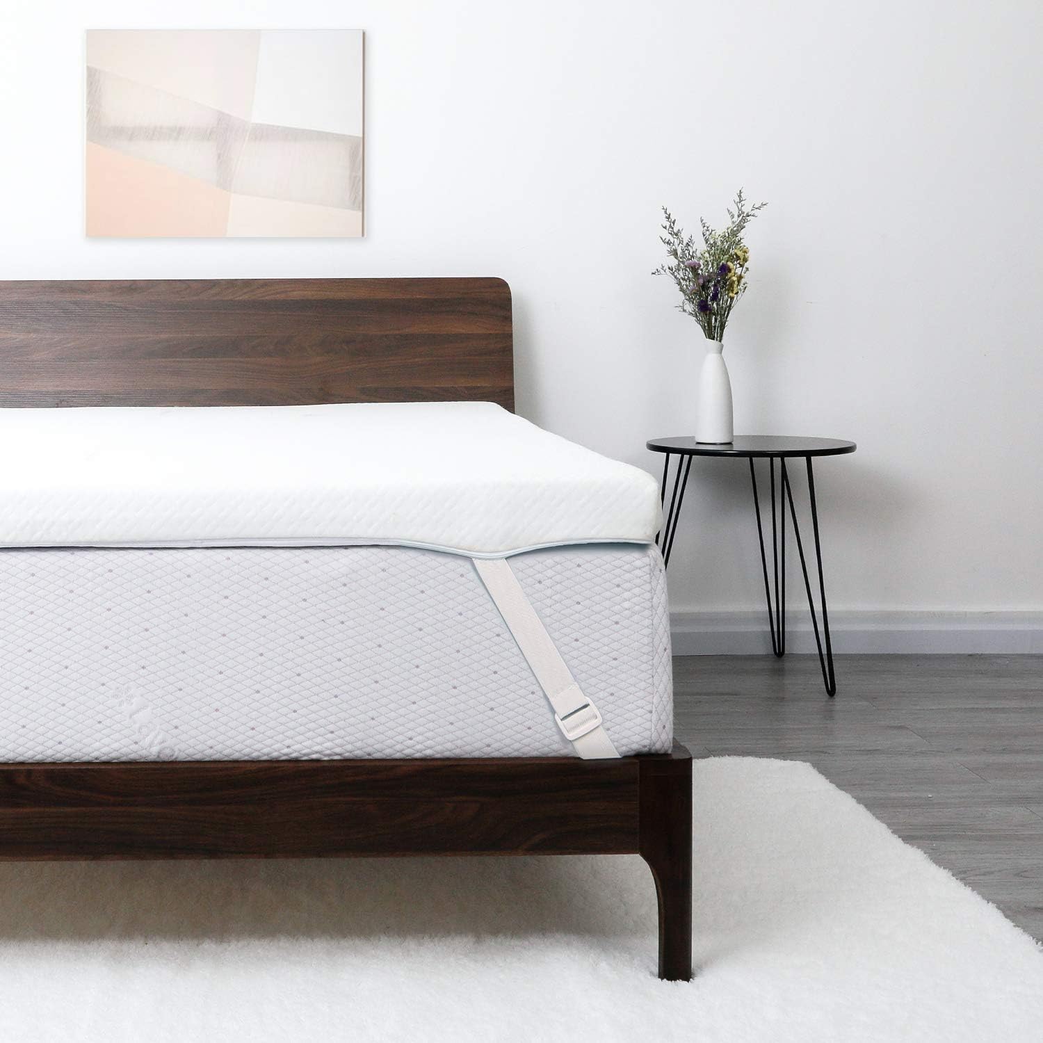 Lauraland 3 inch Gel-Infused Memory Foam Mattress Topper with Washable Bamboo Cover, Bed Topper for Back Pain and Pressure Relief (Full) Pack of 2