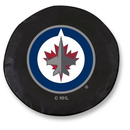 Winnipeg Jets HBS Black Vinyl Fitted Spare Car Tire Cover (37x22 x 12.5x22)