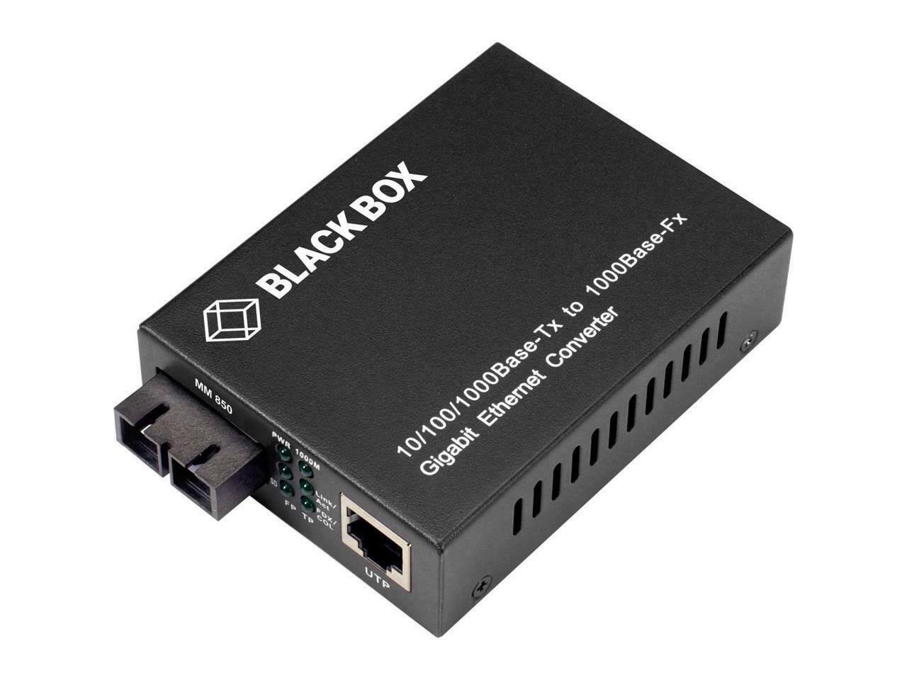 Black Box Pure Networking Copper to Fiber Media Converter Multimode SC 1000-Mbps 850-nm 500-m to RJ45 10/100/1000-Mbps - RJ-45 t