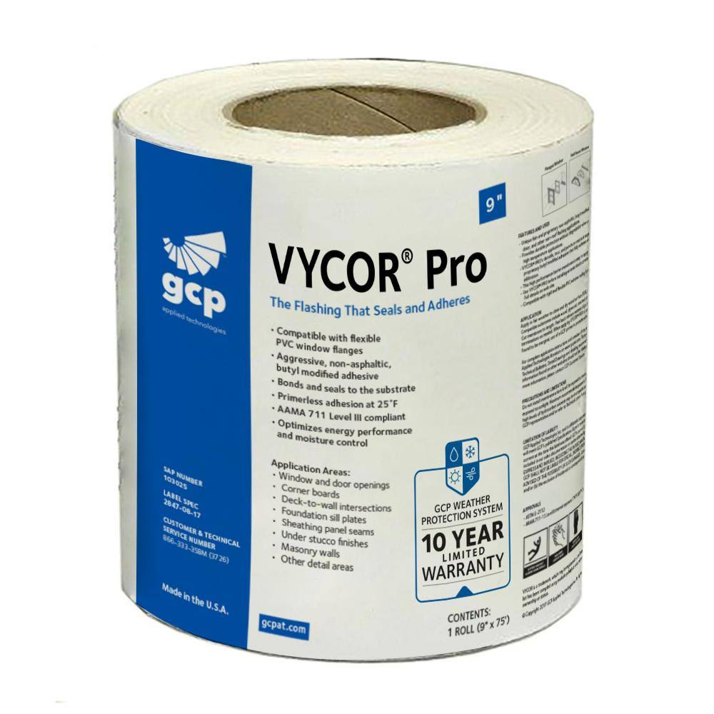 Grace Vycor Pro Self Adhering Flashing - 9 in - Single Roll 103025