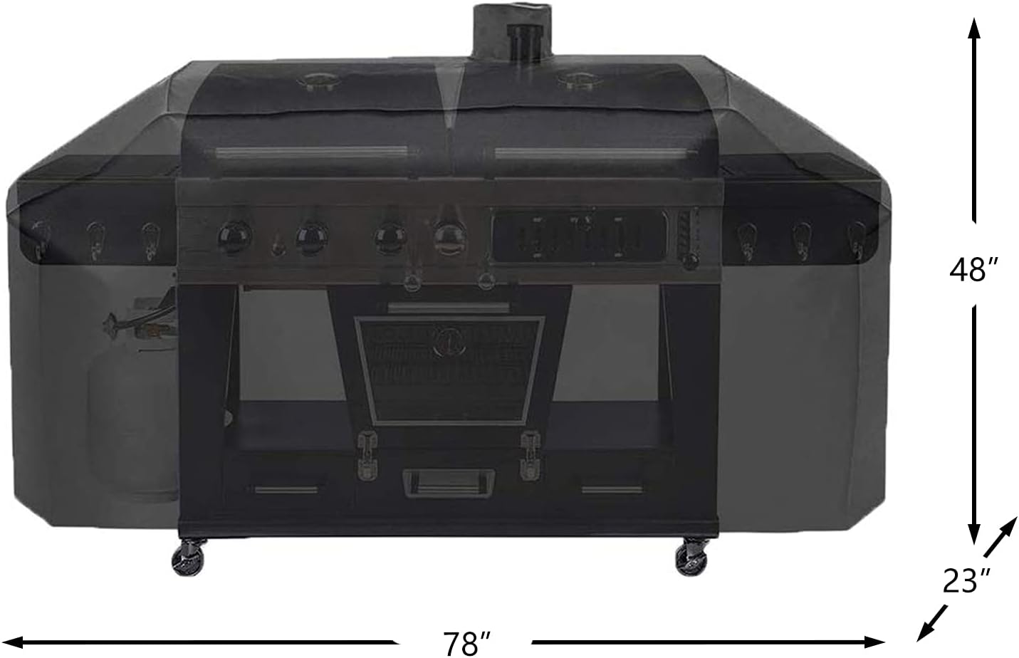 Grisun 1680D Grill Cover for Smoke Hollow 4 in 1 Combo Grill PS9900, Pit Boss Memphis Ultimate Grill, Anti-Fade Waterproof Grill Cover for Pit Boss KC Combo Platinum Series Grills Pack of 2