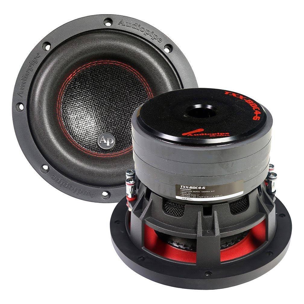 Audiopipe 6.5x22 Composite Cone Subwoofer Quad Stacked Magnet Woofer 250W RMS