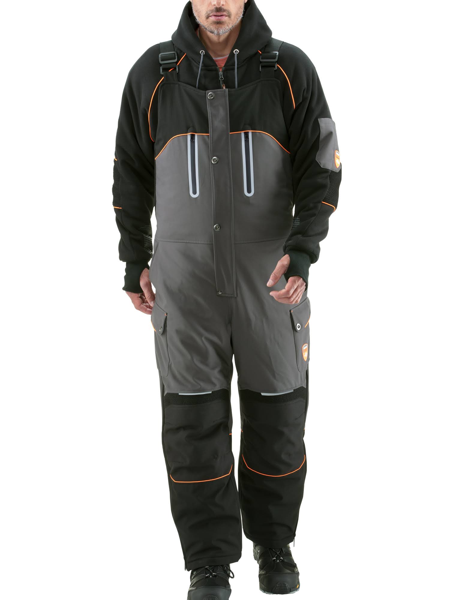 Refrigiwear PolarForce Freezer Bib Overalls - 2XL - Black/Charcoal