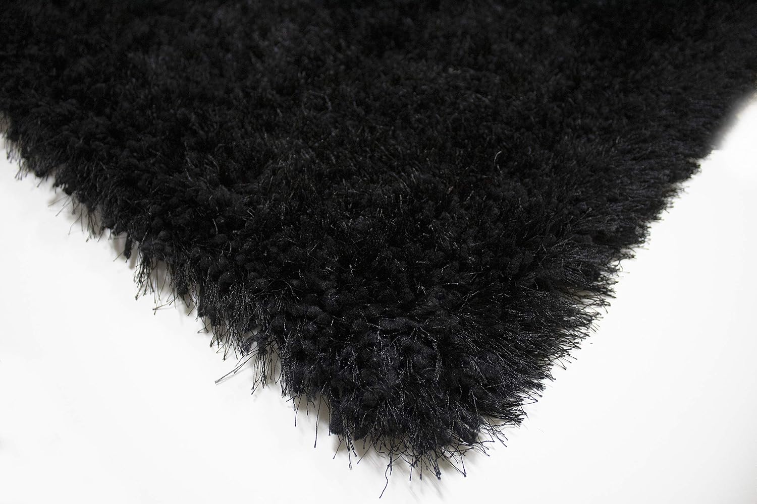 Indoor Bedroom Living Room Solid Plush Pile Shag Shaggy 8x10 Feet Area Rug Carpet Rug Modern Contemporary Decorative Designer Polyester Made Canvas Backing Hand Woven Fluffy Fuzzy Furry Canvas Back