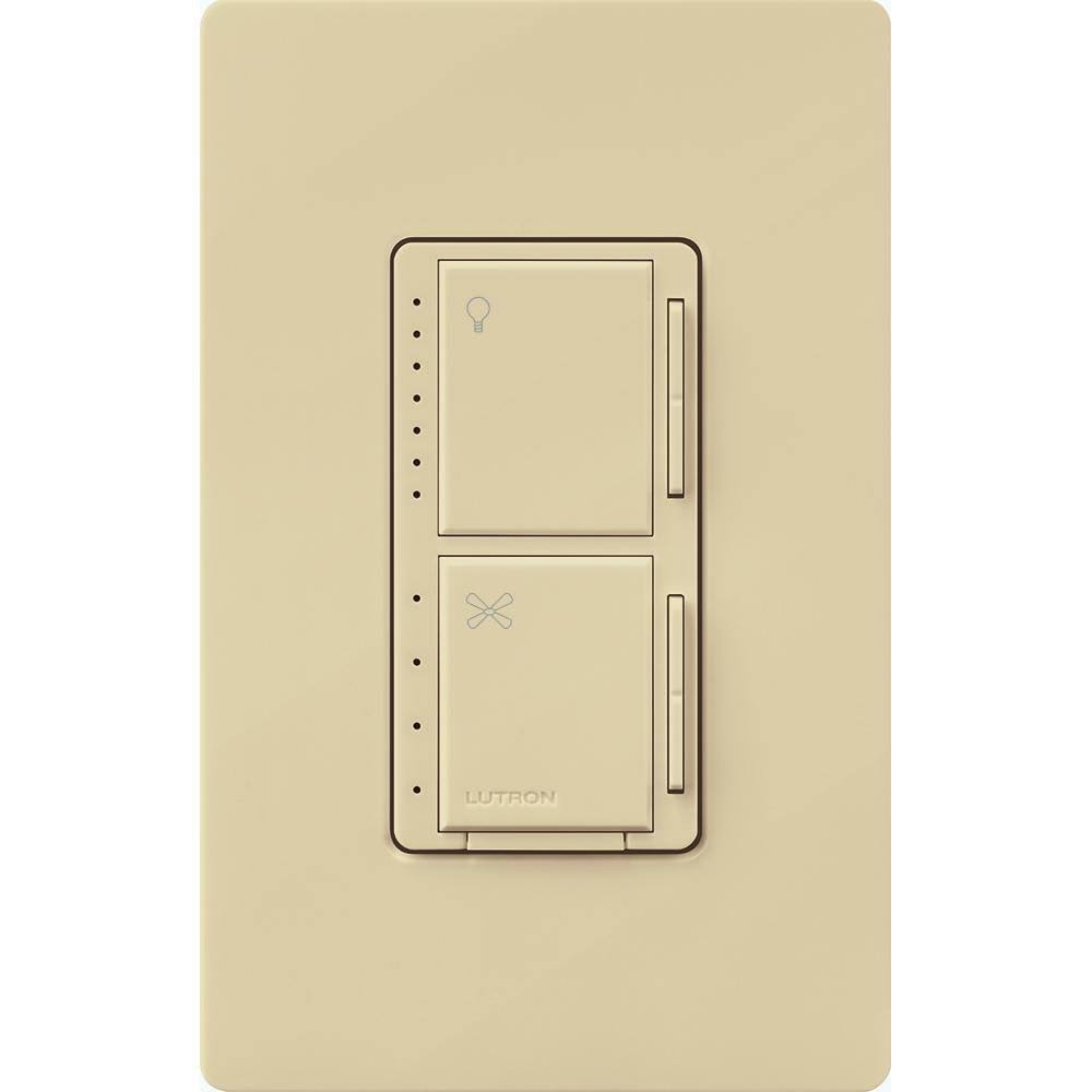 Lutron MACL-LFQH-IV Dimmer/Fan Control, LED, Meastro, Ivory