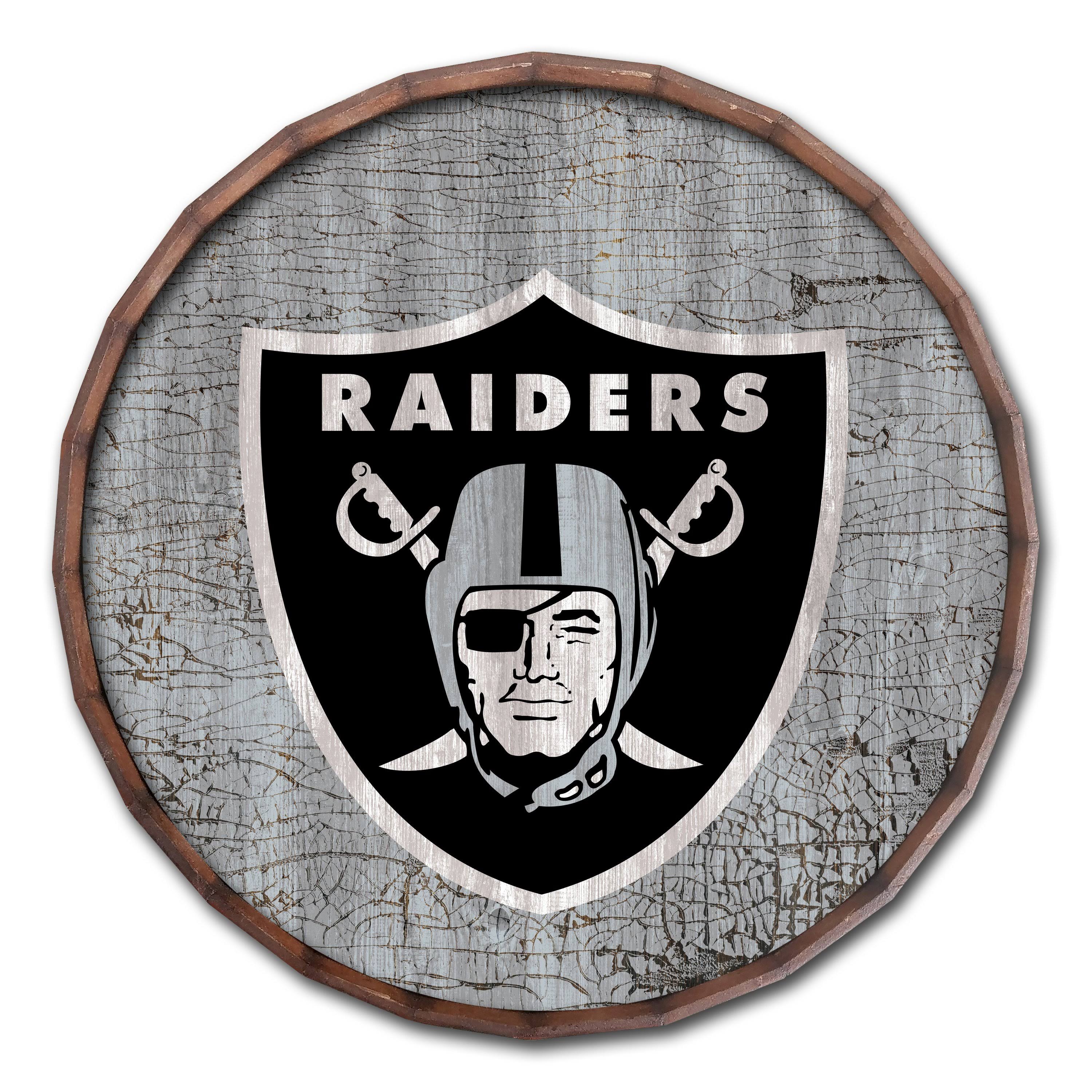 Las Vegas Raiders Cracked Color 24x22 Barrel Top