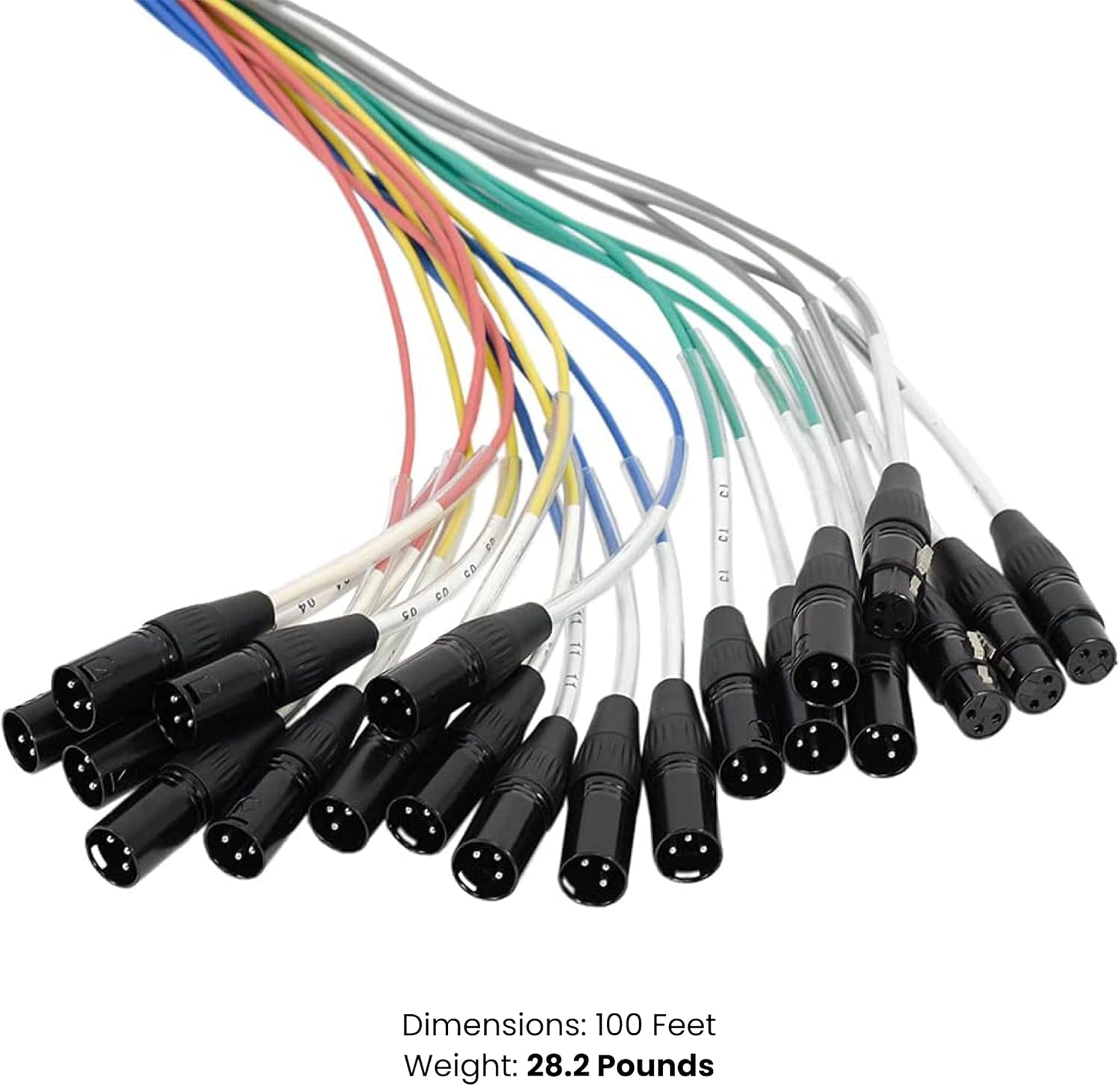 Seismic Audio - SAHD-16x4x25-16 Channel 100 Foot Compact XLR Snake Cable with Angled Stage Box & Metal Joint Strain Relief