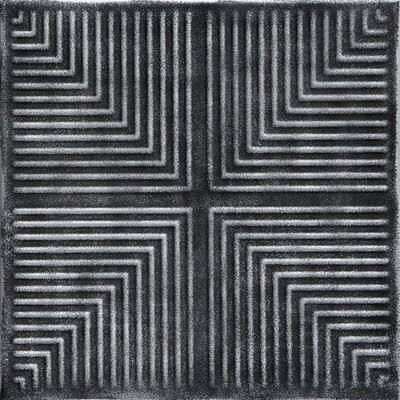Pyramid Illusions 1.635 ft. x 1.635 ft. Glue Up Polystyrene Ceiling Tile A La Maison Ceilings Color: Black Silver