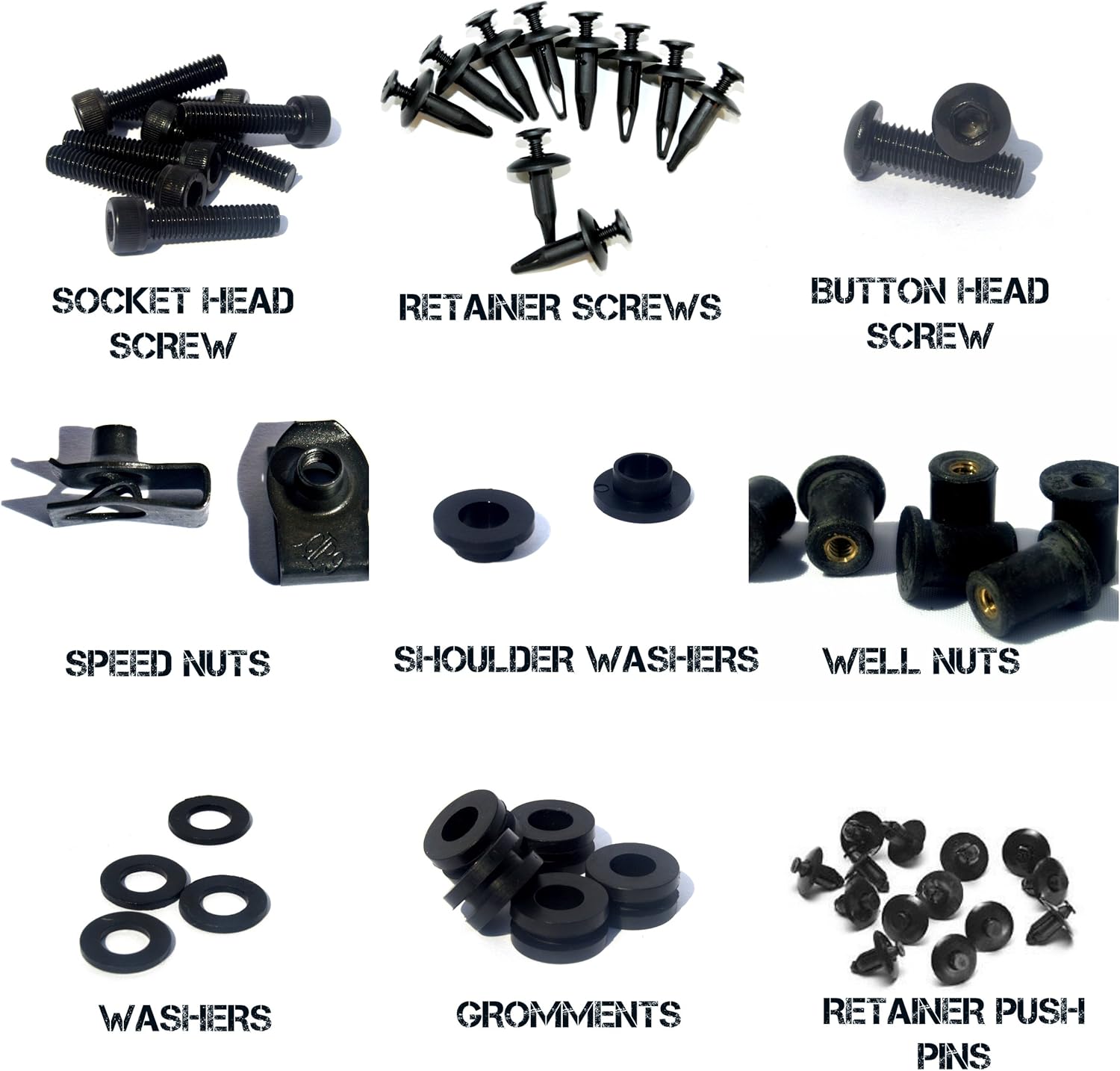 Black Complete Motorcycle Fairing Bolt Kit For Suzuki Hayabusa GSX1300R 2008-2017 Body Screws, Fasteners, and Hardware