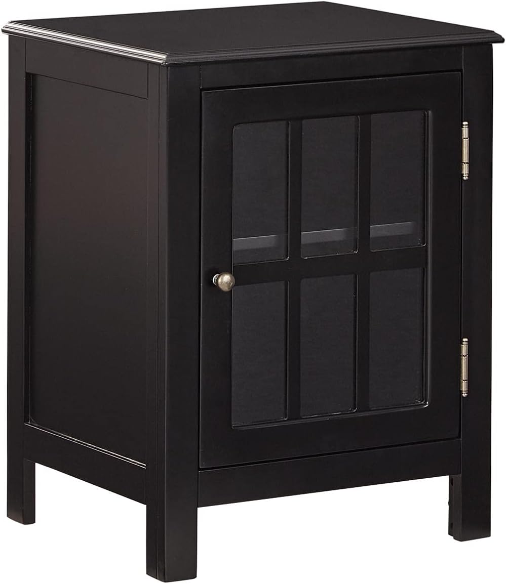 Signature Design by Ashley Opelton Modern Farmhouse Accent Cabinet End Table, Black