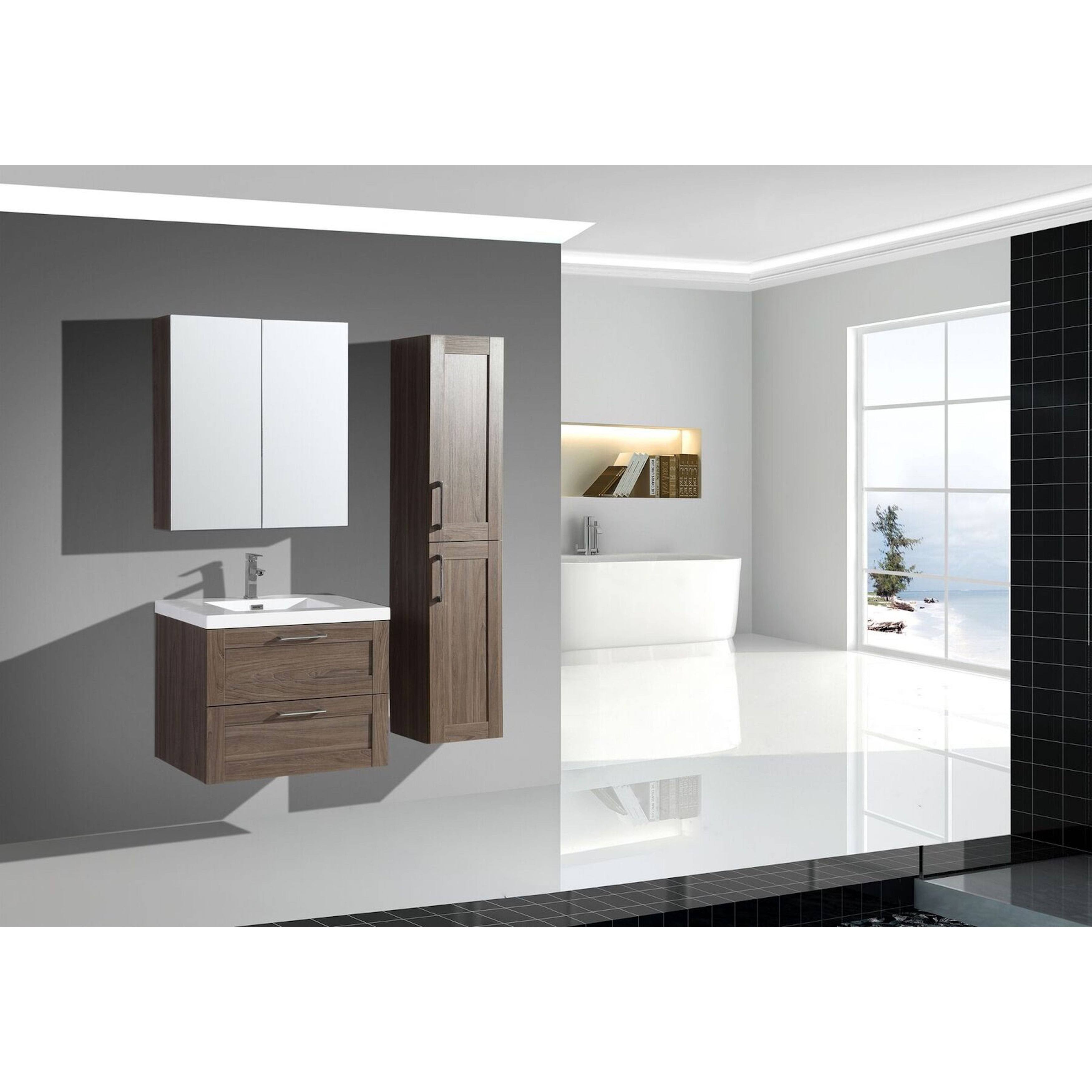 The Cosmo Elm Collection 30 inch Floating Modern Bathroom Vanity - Ace