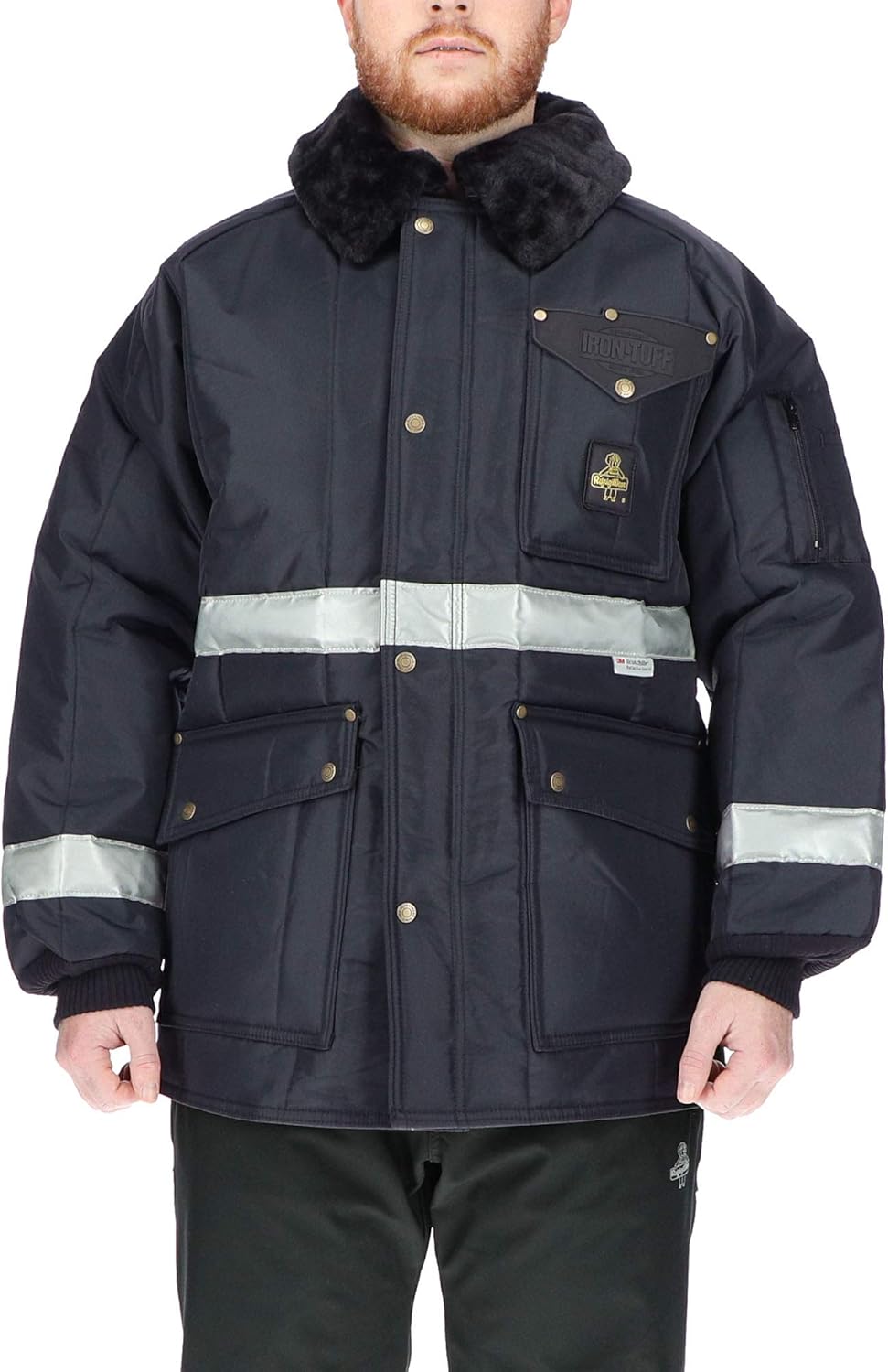 RefrigiWear Insulated Iron-Tuff Enhanced Visibility Siberian Workwear Jacket with Reflective Tape