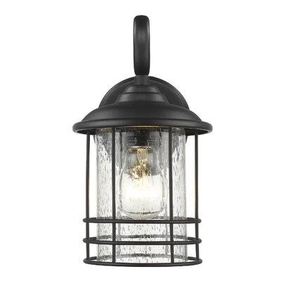 Duffield Matte Black 1 - Bulb 9.8'' H Outdoor Wall Lantern Breakwater Bay